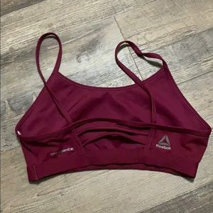 Maroon Reebok sports bra